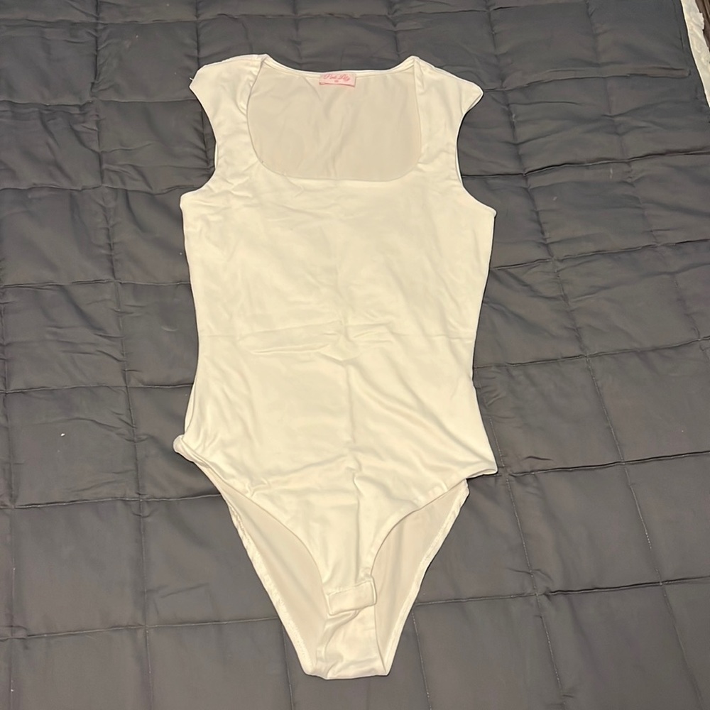 White Pink Lily Bodysuit